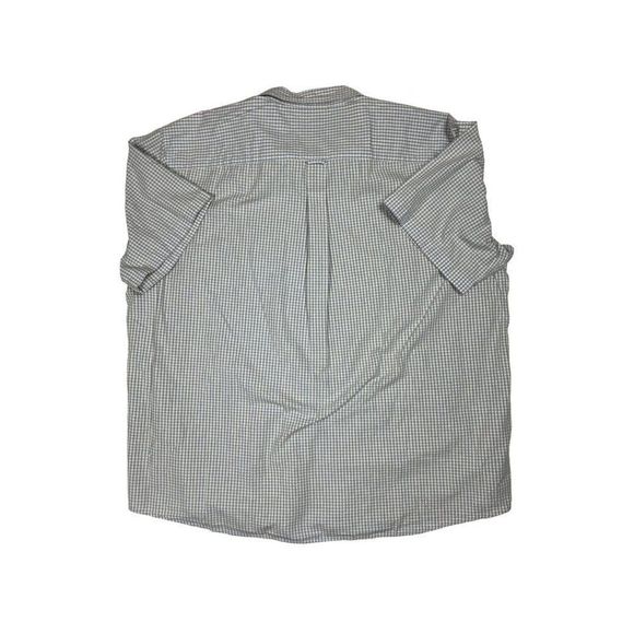 LL Bean 100% Cotton Blue Plaid Short Sleeve Button Down Men's Sz 2XL - Picture 2 of 2